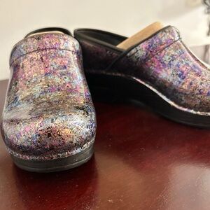 Dansko Purple and Black Mules with Comfort and Style